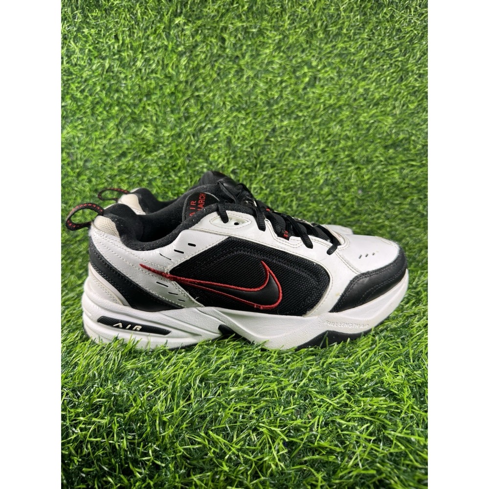 Nike Air Monarch IV Mens White Black Red Sneakers 415445-101 Size 10.5